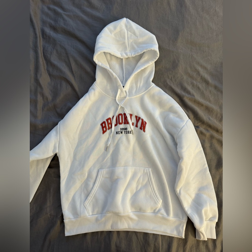 white shein hoodie size medium